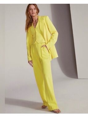 Agnes Wide-Leg Pants in Canary Yellow NWT